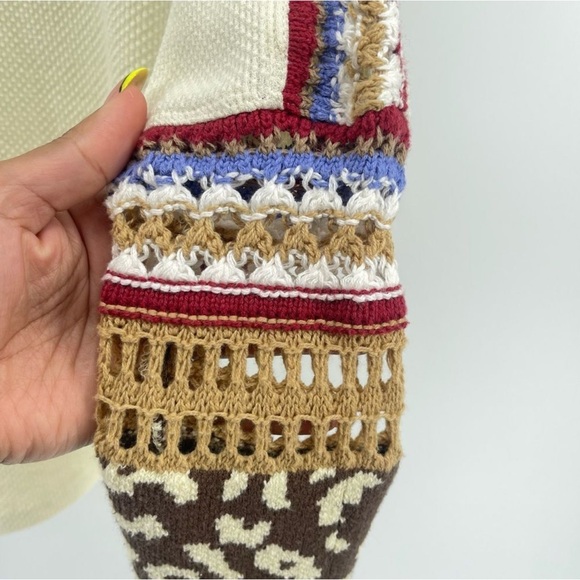 Free People Cream and Brown Long Sleeve Top - Picture 5 of 13